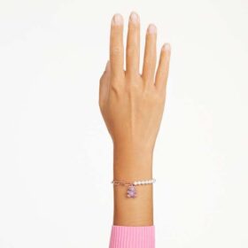 Teddy Bracelet Crystal Pearl, Bear, Pink, Rose Gold-Tone Plated Teddy Bracelet Crystal Pearl, Bear, Pink, Rose Gold-Tone Plated