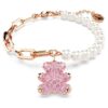 Teddy Bracelet Crystal Pearl, Bear, Pink, Rose Gold-Tone Plated Teddy Bracelet Crystal Pearl, Bear, Pink, Rose Gold-Tone Plated