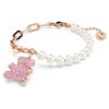 Teddy Bracelet Crystal Pearl, Bear, Pink, Rose Gold-Tone Plated Teddy Bracelet Crystal Pearl, Bear, Pink, Rose Gold-Tone Plated