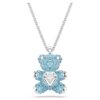 Teddy Pendant Bear, Blue, Rhodium Plated Teddy Pendant Bear, Blue, Rhodium Plated