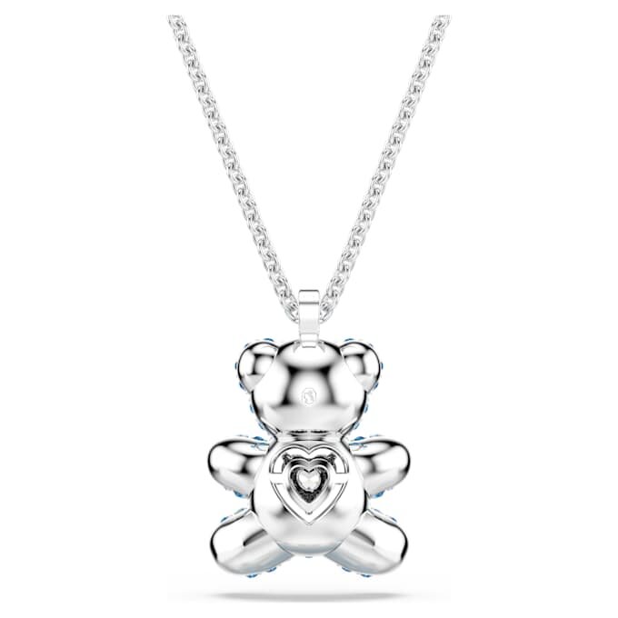 Teddy Pendant Bear, Blue, Rhodium Plated Teddy Pendant Bear, Blue, Rhodium Plated