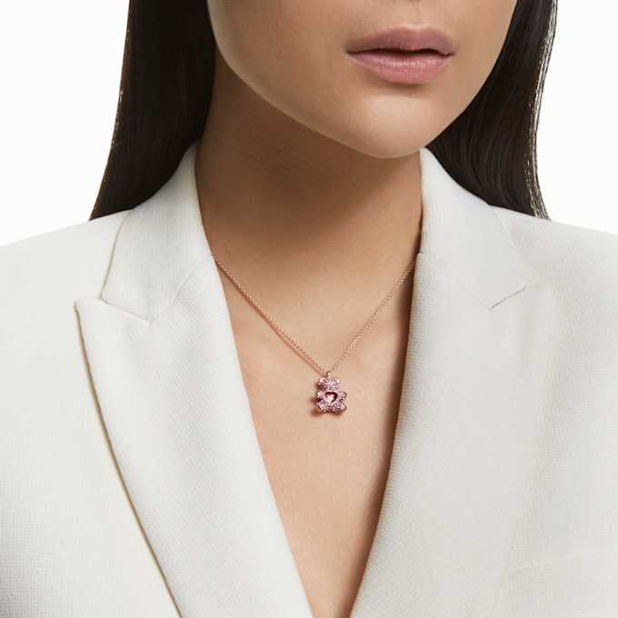 Teddy Pendant Bear, Pink, Rose Gold-Tone Plated Teddy Pendant Bear, Pink, Rose Gold-Tone Plated