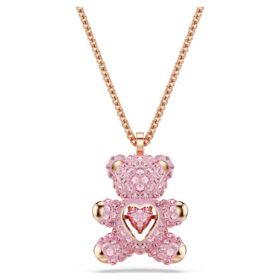Teddy Pendant Bear, Pink, Rose Gold-Tone Plated
