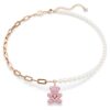 Teddy Pendant Crystal Pearl, Bear, Pink, Rose Gold-Tone Plated Teddy Pendant Crystal Pearl, Bear, Pink, Rose Gold-Tone Plated