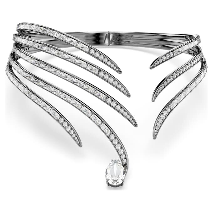 The Vienna Collection Choker Feather, White, Ruthenium Plated The Vienna Collection Choker Feather, White, Ruthenium Plated