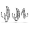 The Vienna Collection Ear Cuff Set (3) Feather, White, Ruthenium Plated The Vienna Collection Ear Cuff Set (3) Feather, White, Ruthenium Plated