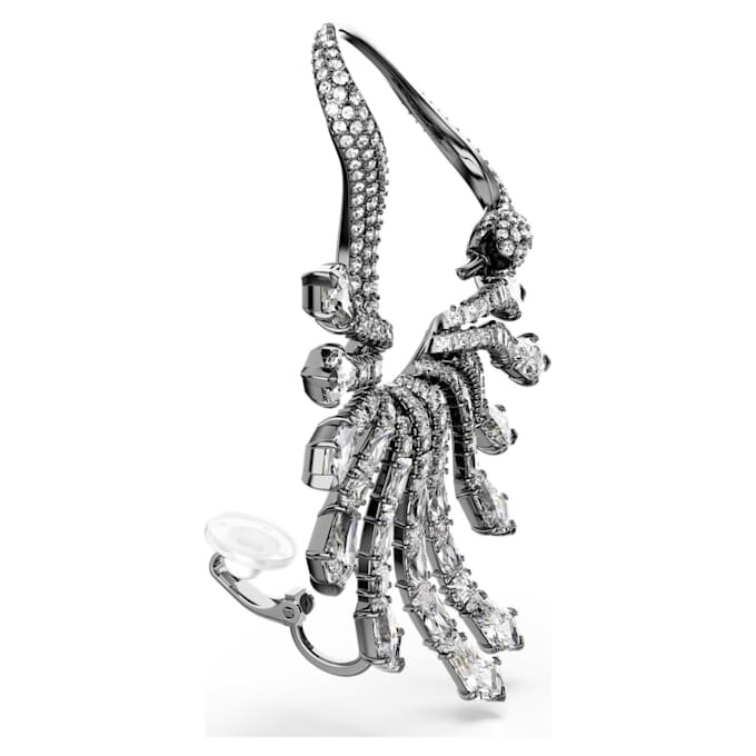 The Vienna Collection Ear Cuff Swan, White, Ruthenium Plated The Vienna Collection Ear Cuff Swan, White, Ruthenium Plated