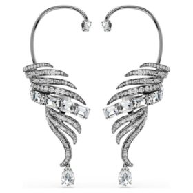 The Vienna Collection Ear Cuffs Feather, Large, White, Ruthenium Plated The Vienna Collection Ear Cuffs Feather, Large, White, Ruthenium Plated