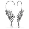 The Vienna Collection Ear Cuffs Feather, Large, White, Ruthenium Plated The Vienna Collection Ear Cuffs Feather, Large, White, Ruthenium Plated