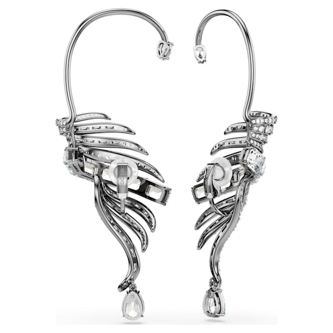 The Vienna Collection Ear Cuffs Feather, Large, White, Ruthenium Plated The Vienna Collection Ear Cuffs Feather, Large, White, Ruthenium Plated