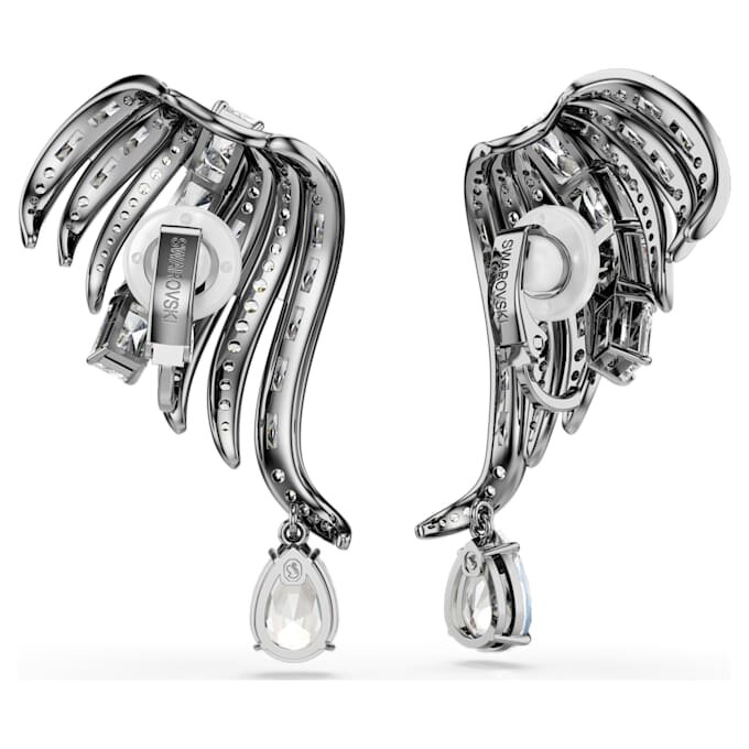 The Vienna Collection Ear Cuffs Feather, White, Ruthenium Plated The Vienna Collection Ear Cuffs Feather, White, Ruthenium Plated