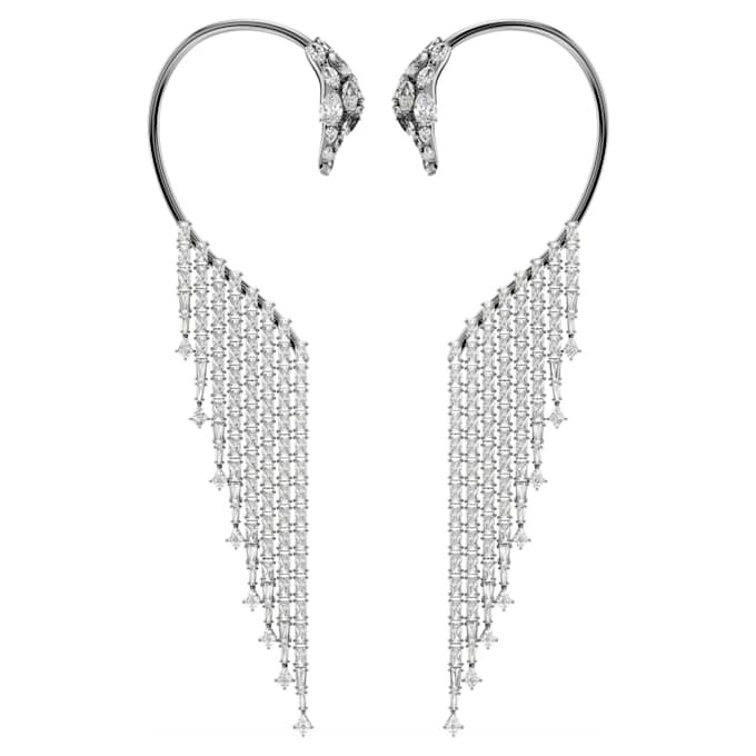 The Vienna Collection Ear Cuffs Swan, White, Ruthenium Plated The Vienna Collection Ear Cuffs Swan, White, Ruthenium Plated
