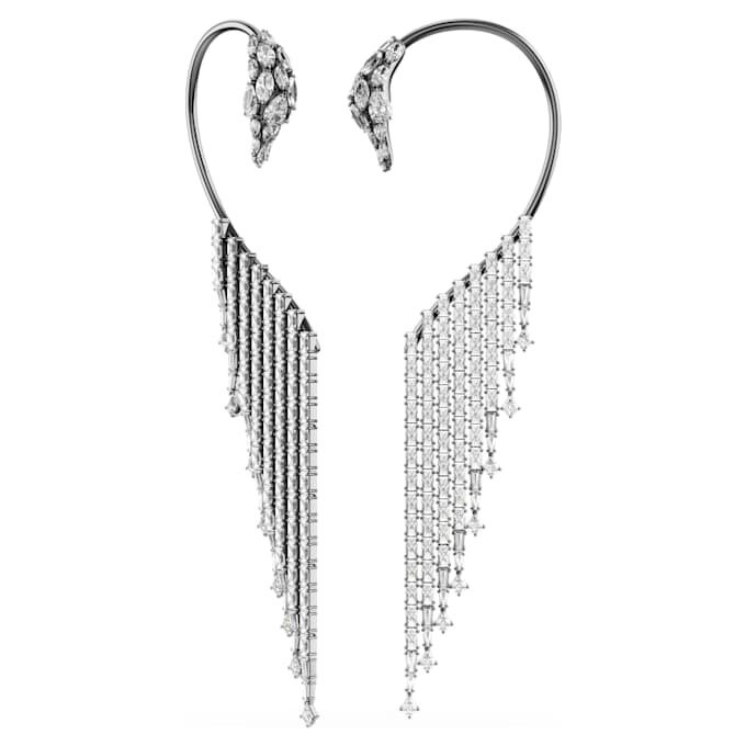 The Vienna Collection Ear Cuffs Swan, White, Ruthenium Plated The Vienna Collection Ear Cuffs Swan, White, Ruthenium Plated