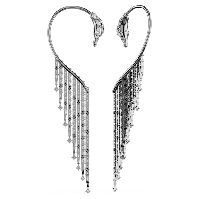 The Vienna Collection Ear Cuffs Swan, White, Ruthenium Plated The Vienna Collection Ear Cuffs Swan, White, Ruthenium Plated