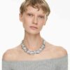 The Vienna Collection Necklace Feather, White, Ruthenium Plated The Vienna Collection Necklace Feather, White, Ruthenium Plated