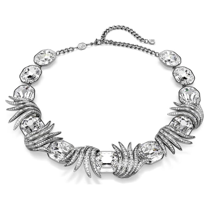 The Vienna Collection Necklace Feather, White, Ruthenium Plated The Vienna Collection Necklace Feather, White, Ruthenium Plated