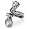 The Vienna Collection Open Ring Feather, White, Ruthenium Plated
