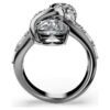The Vienna Collection Open Ring Feather, White, Ruthenium Plated