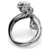 The Vienna Collection Open Ring Feather, White, Ruthenium Plated