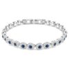 Una Angelic Bracelet Round Cut, Blue, Rhodium Plated Una Angelic Bracelet Round Cut, Blue, Rhodium Plated