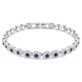 Una Angelic Bracelet Round Cut, Blue, Rhodium Plated Una Angelic Bracelet Round Cut, Blue, Rhodium Plated