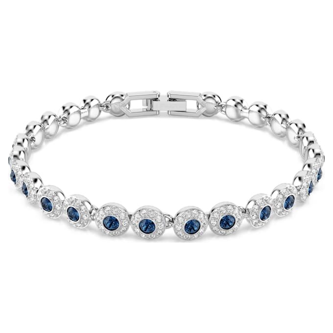 Una Angelic Bracelet Round Cut, Blue, Rhodium Plated Una Angelic Bracelet Round Cut, Blue, Rhodium Plated