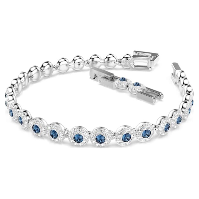 Una Angelic Bracelet Round Cut, Blue, Rhodium Plated Una Angelic Bracelet Round Cut, Blue, Rhodium Plated
