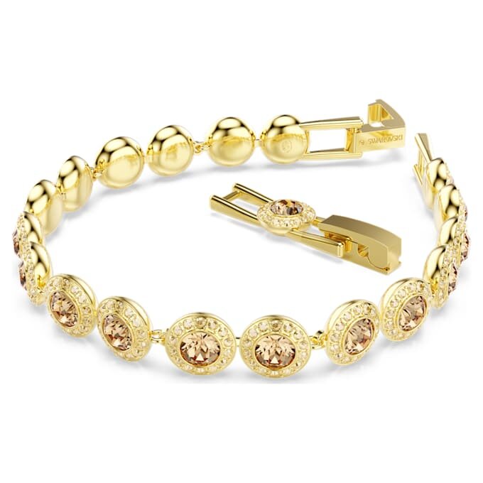 Una Angelic Bracelet Round Cut, Caramel, Gold-Tone Plated Una Angelic Bracelet Round Cut, Caramel, Gold-Tone Plated