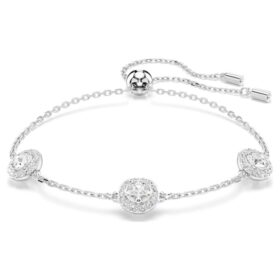Una Angelic Bracelet Round Cut, Double Sided Motifs, White, Rhodium Plated Una Angelic Bracelet Round Cut, Double Sided Motifs, White, Rhodium Plated