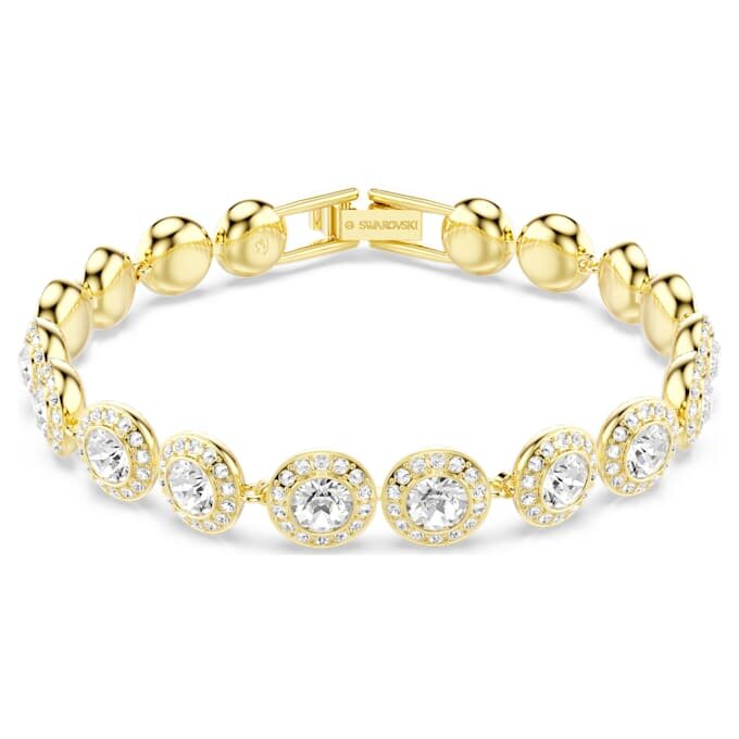 Una Angelic Bracelet Round Cut, Pavé, Medium, White, Gold-Tone Plated Una Angelic Bracelet Round Cut, Pavé, Medium, White, Gold-Tone Plated