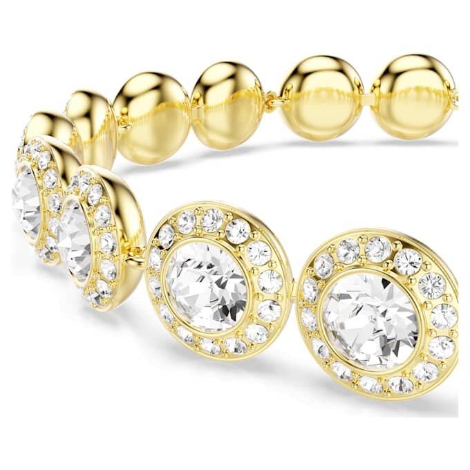 Una Angelic Bracelet Round Cut, Pavé, Medium, White, Gold-Tone Plated Una Angelic Bracelet Round Cut, Pavé, Medium, White, Gold-Tone Plated