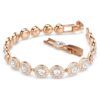 Una Angelic Bracelet Round Cut, Pavé, Medium, White, Rose Gold-Tone Plated Una Angelic Bracelet Round Cut, Pavé, Medium, White, Rose Gold-Tone Plated