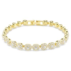 Una Angelic Bracelet Round Cut, White, Gold-Tone Plated Una Angelic Bracelet Round Cut, White, Gold-Tone Plated