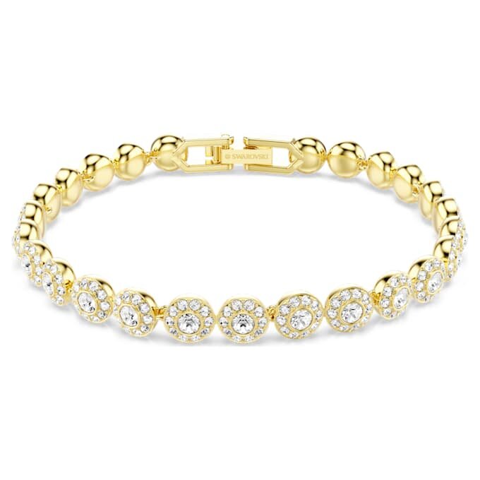 Una Angelic Bracelet Round Cut, White, Gold-Tone Plated Una Angelic Bracelet Round Cut, White, Gold-Tone Plated