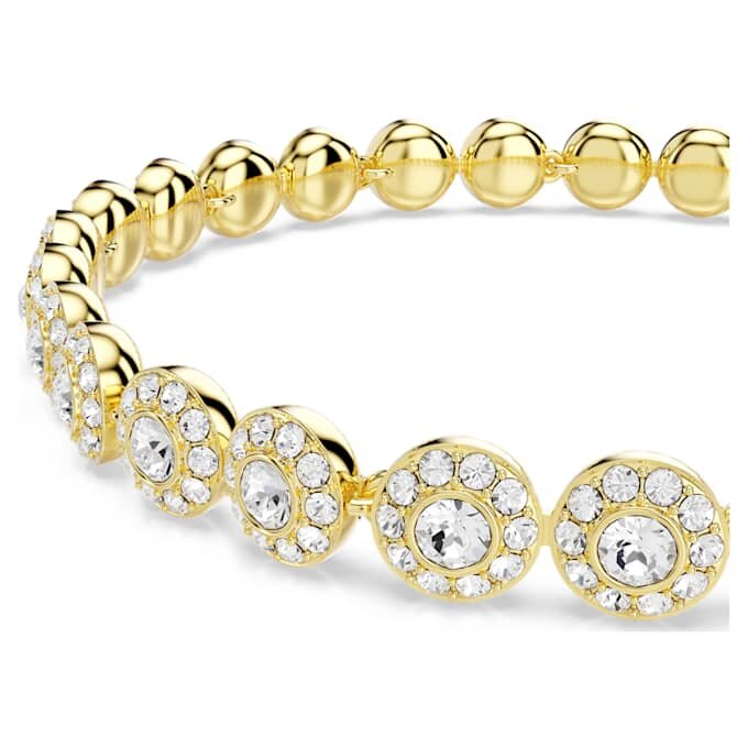 Una Angelic Bracelet Round Cut, White, Gold-Tone Plated Una Angelic Bracelet Round Cut, White, Gold-Tone Plated