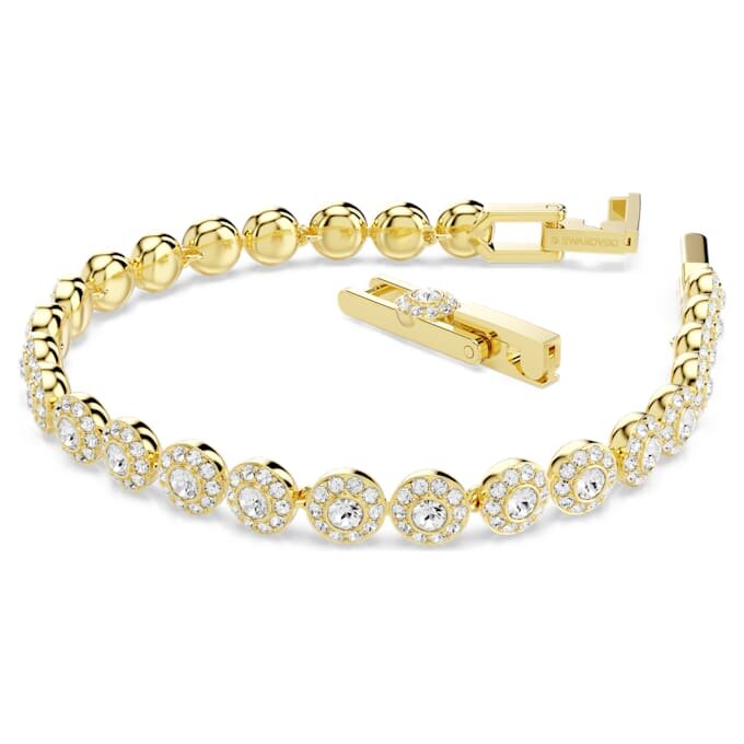 Una Angelic Bracelet Round Cut, White, Gold-Tone Plated Una Angelic Bracelet Round Cut, White, Gold-Tone Plated