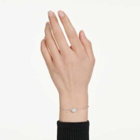 Una Angelic Bracelet Round Cut, White, Rhodium Plated Una Angelic Bracelet Round Cut, White, Rhodium Plated