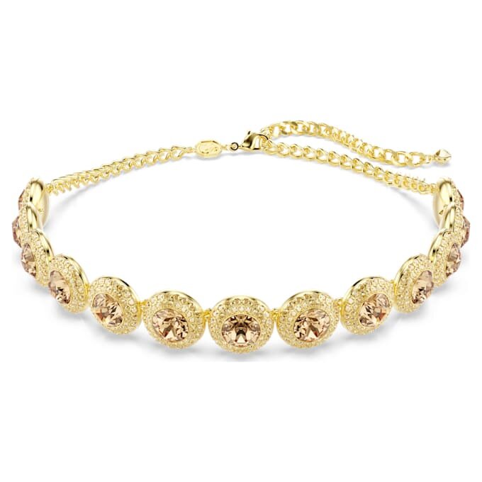 Una Angelic Choker Round Cut, Caramel, Gold-Tone Plated Una Angelic Choker Round Cut, Caramel, Gold-Tone Plated