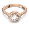 Una Angelic Cocktail Ring Round Cut, Pavé, White, Rose Gold-Tone Plated Una Angelic Cocktail Ring Round Cut, Pavé, White, Rose Gold-Tone Plated