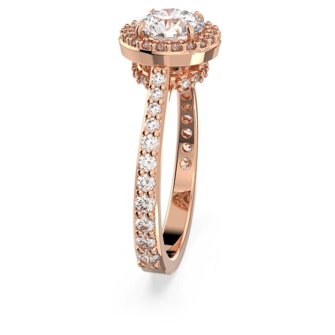 Una Angelic Cocktail Ring Round Cut, Pavé, White, Rose Gold-Tone Plated Una Angelic Cocktail Ring Round Cut, Pavé, White, Rose Gold-Tone Plated