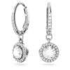 Una Angelic Drop Earrings Round Cut, Pavé, White, Rhodium Plated Una Angelic Drop Earrings Round Cut, Pavé, White, Rhodium Plated