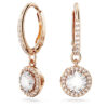 Una Angelic Drop Earrings Round Cut, Pavé, White, Rose Gold-Tone Plated Una Angelic Drop Earrings Round Cut, Pavé, White, Rose Gold-Tone Plated