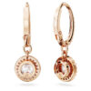 Una Angelic Drop Earrings Round Cut, Pavé, White, Rose Gold-Tone Plated Una Angelic Drop Earrings Round Cut, Pavé, White, Rose Gold-Tone Plated
