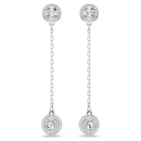 Una Angelic Drop Earrings Round Cut, White, Rhodium Plated Una Angelic Drop Earrings Round Cut, White, Rhodium Plated