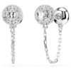 Una Angelic Drop Earrings Round Cut, White, Rhodium Plated Una Angelic Drop Earrings Round Cut, White, Rhodium Plated