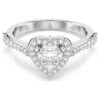 Una Angelic Motif Ring Mixed Cuts, Heart, White, Rhodium Plated Una Angelic Motif Ring Mixed Cuts, Heart, White, Rhodium Plated