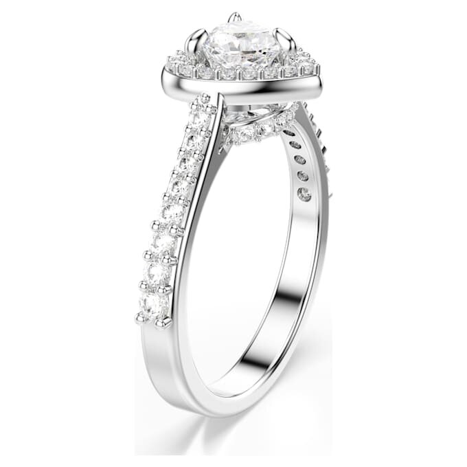 Una Angelic Motif Ring Mixed Cuts, Heart, White, Rhodium Plated Una Angelic Motif Ring Mixed Cuts, Heart, White, Rhodium Plated