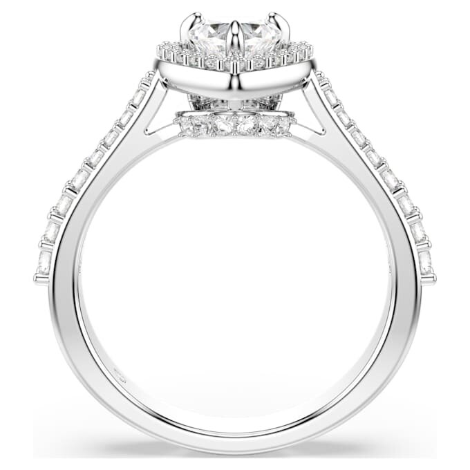 Una Angelic Motif Ring Mixed Cuts, Heart, White, Rhodium Plated Una Angelic Motif Ring Mixed Cuts, Heart, White, Rhodium Plated