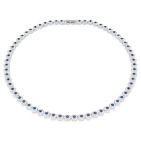 Una Angelic Necklace Round Cut, Blue, Rhodium Plated Una Angelic Necklace Round Cut, Blue, Rhodium Plated