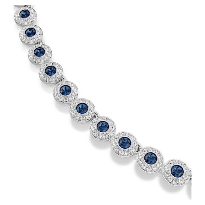 Una Angelic Necklace Round Cut, Blue, Rhodium Plated Una Angelic Necklace Round Cut, Blue, Rhodium Plated